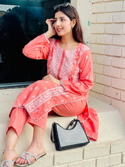 Elegant Cream Embroidered Suit two piece