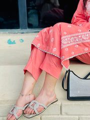 Elegant Cream Embroidered Suit two piece