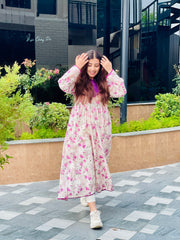 Soft Pink Printed Shirt One Piece