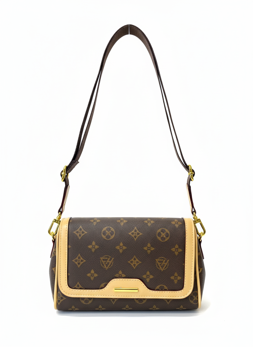 Brown Monogram Crossbody Shoulder Bag