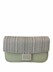 Sage Green Textured Flap Shoulder Bag