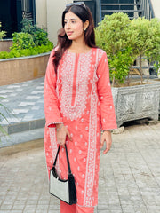 Elegant Cream Embroidered Suit two piece