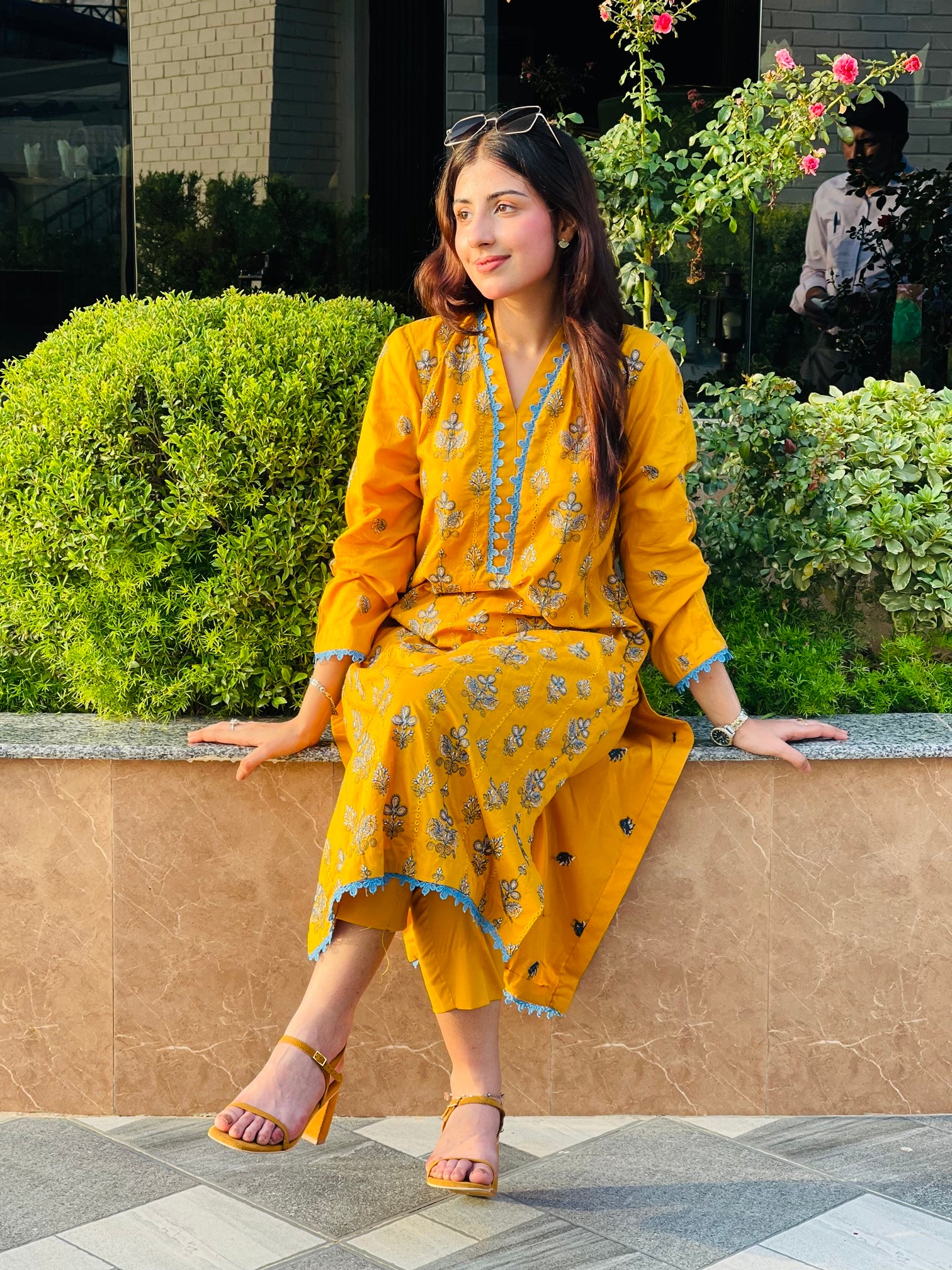 Pastel Green Printed Suit Two Piece