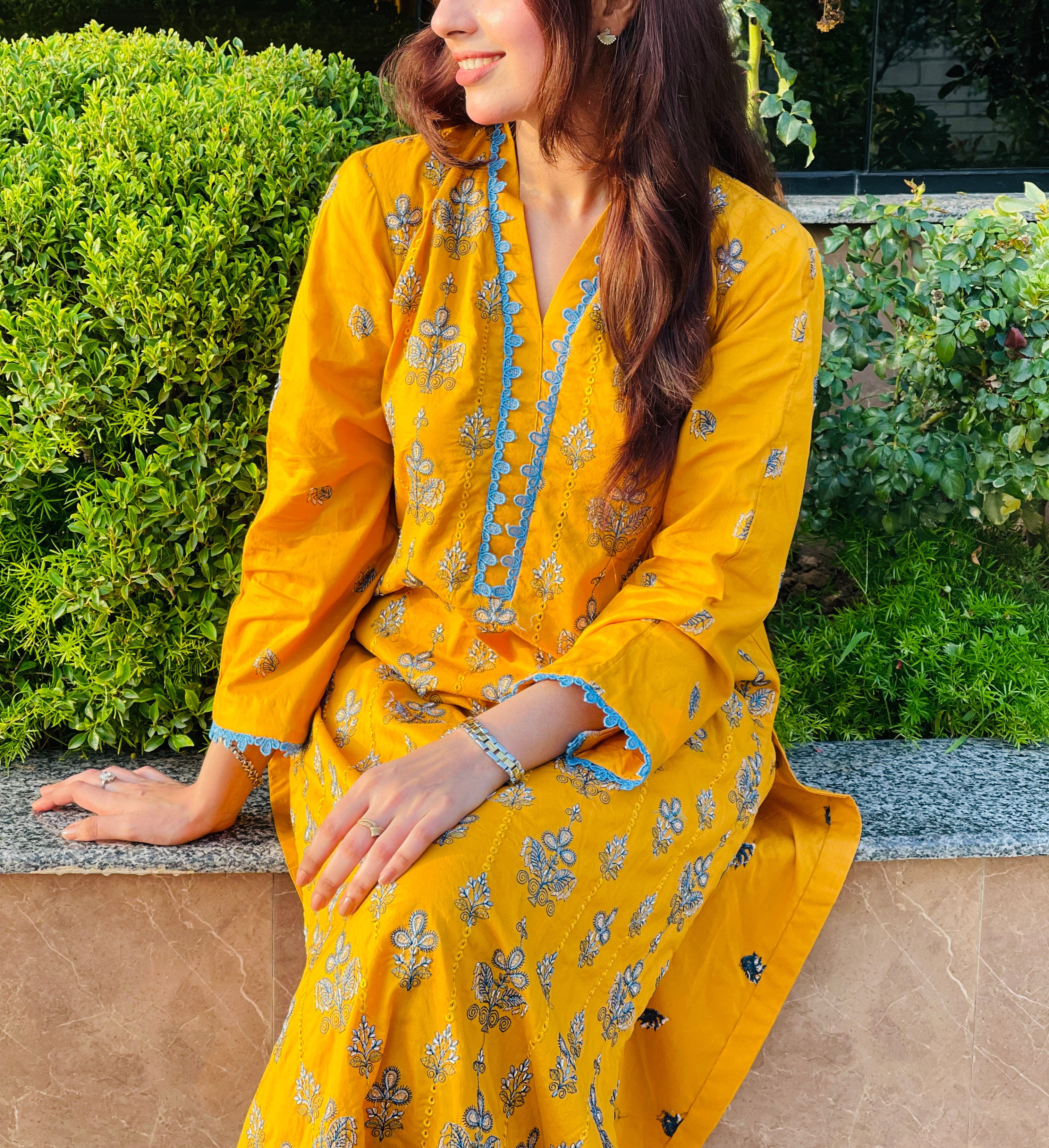Pastel Green Printed Suit Two Piece