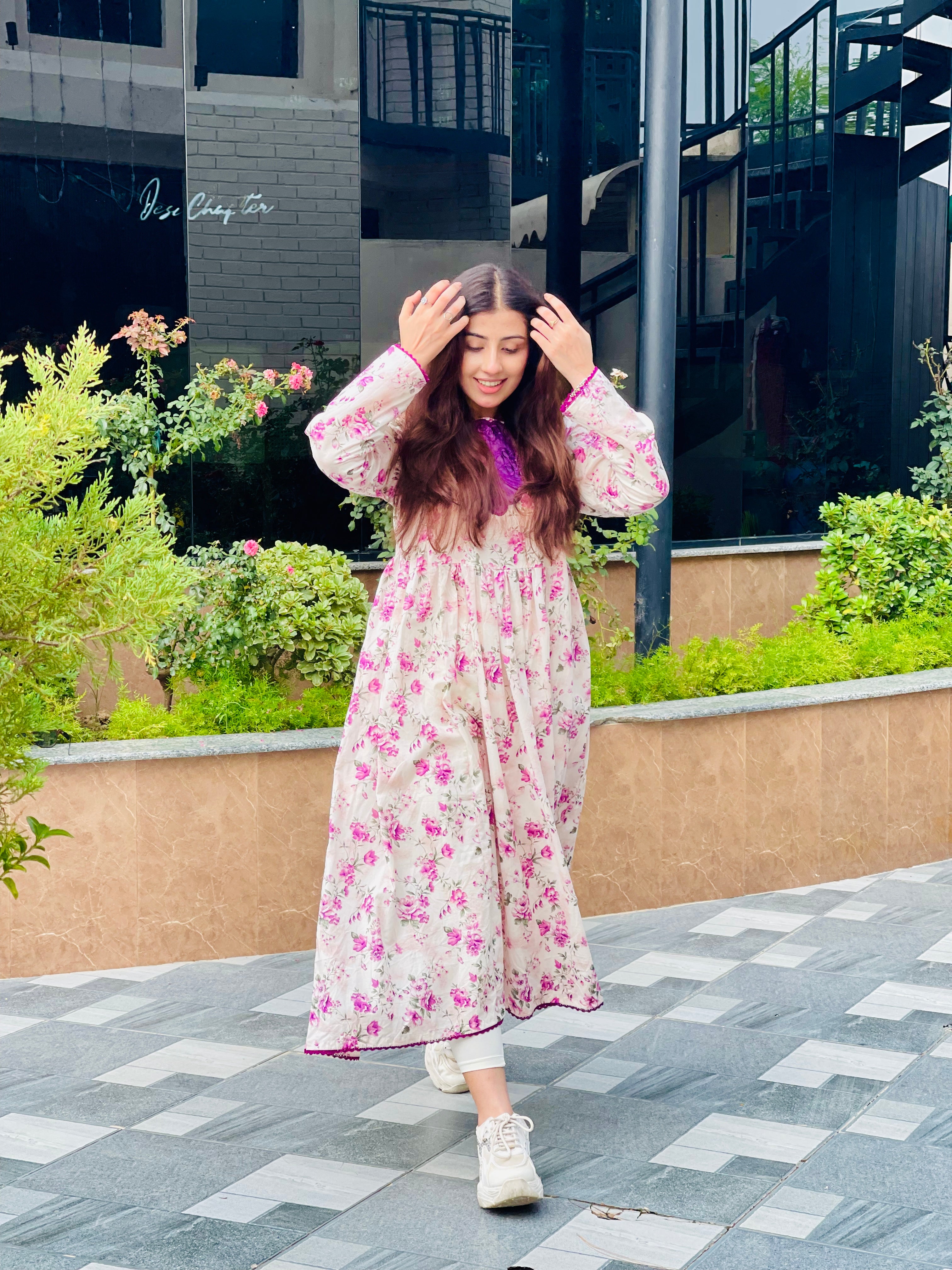 Soft Pink Printed Shirt One Piece
