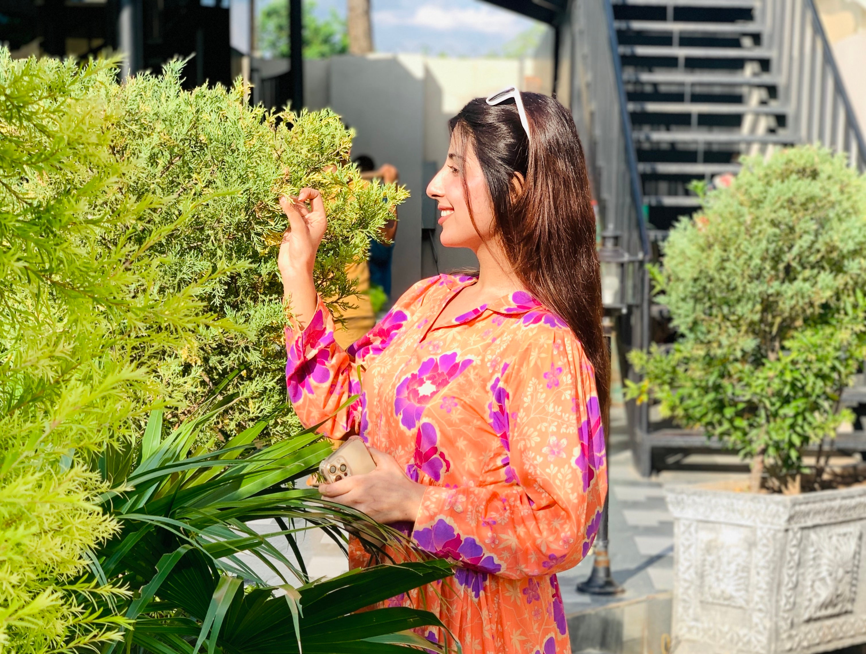 Orange Floral Printed Maxi Dress One Piece