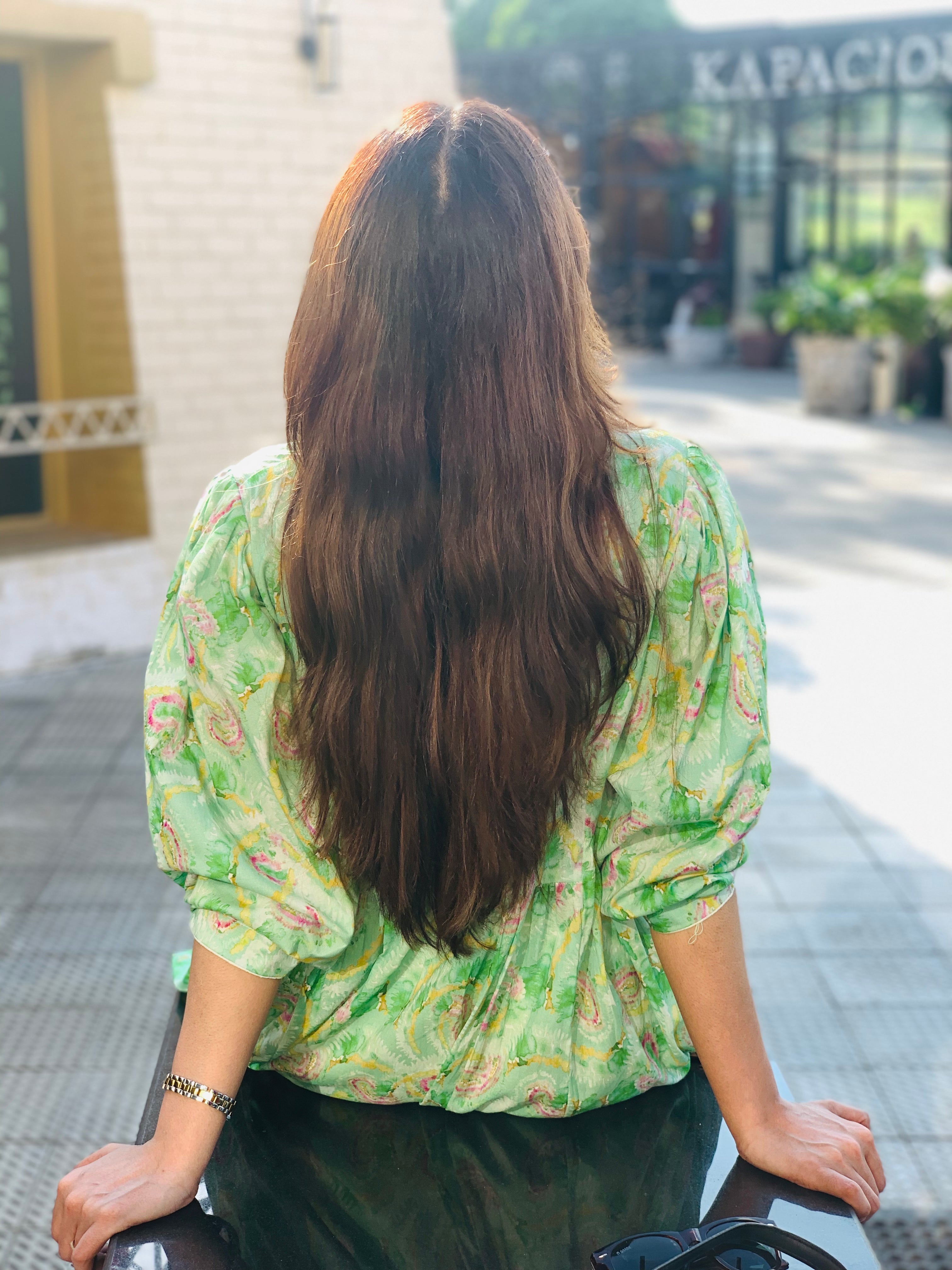 Green Printed Maxi Dress
