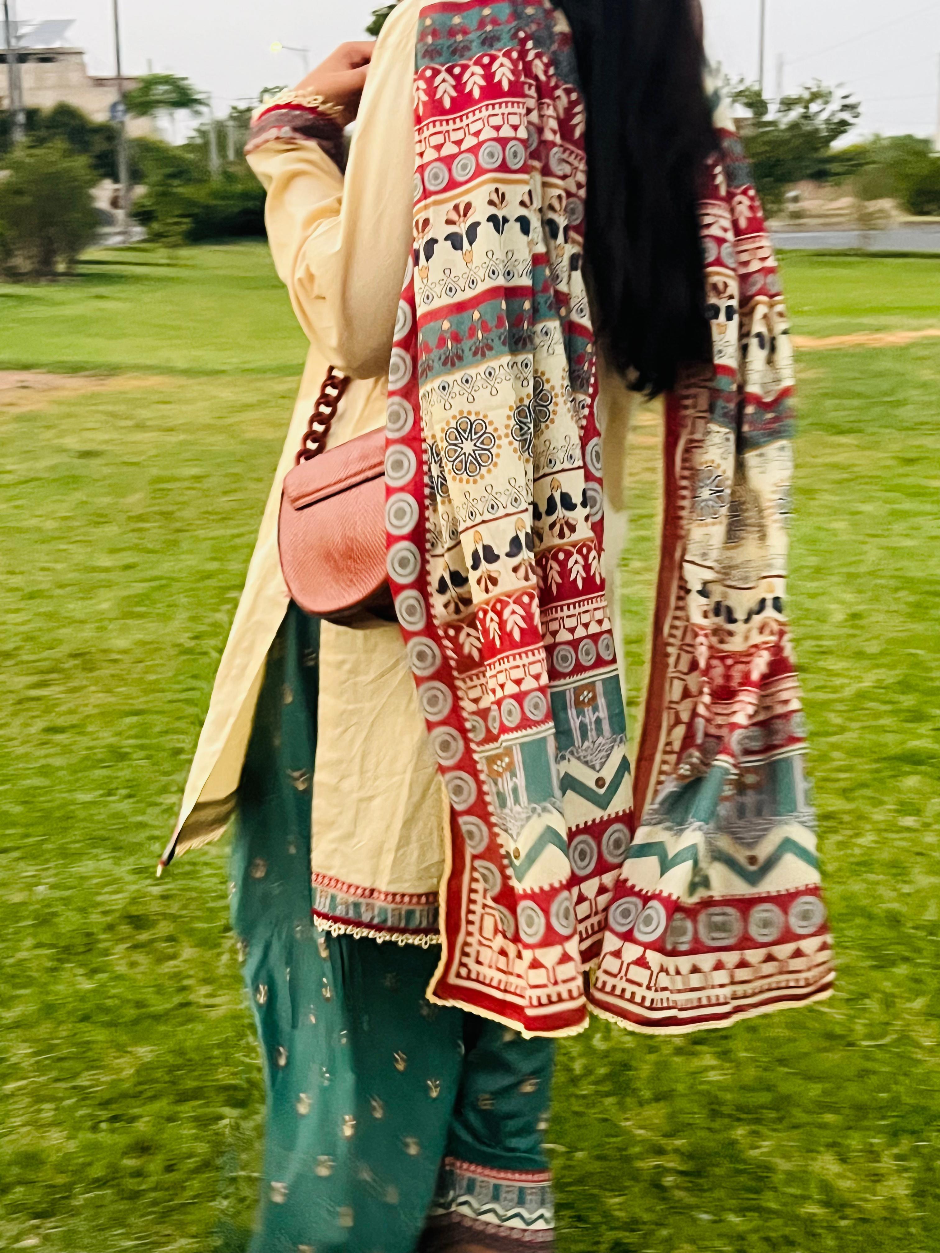 Ethnic Elegance Printed Suit Three Piece