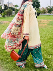 Ethnic Elegance Printed Suit Three Piece