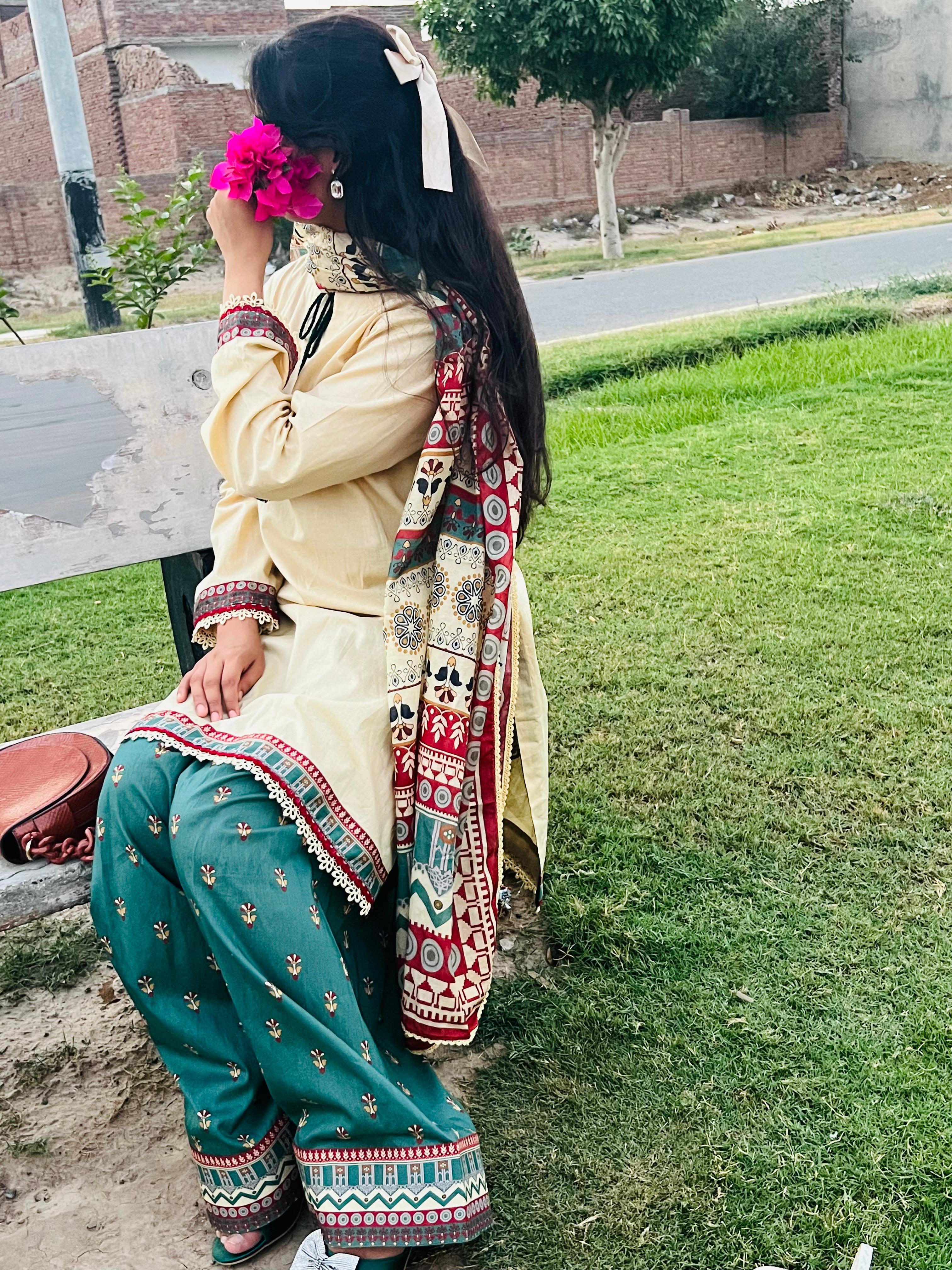 Ethnic Elegance Printed Suit Three Piece