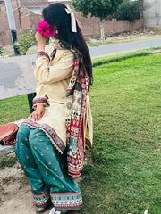 Ethnic Elegance Printed Suit Three Piece